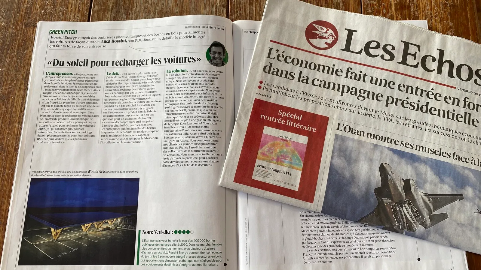 Article des Echos consacré à Rossini Energy
